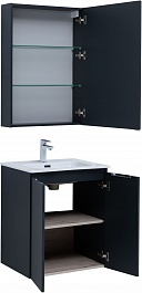Aquanet Мебель для ванной Алвита New 60 2 дверцы подвесная антрацит матовая – фотография-5